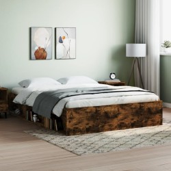 vidaXL Estructura de cama roble ahumado 150x200 cm