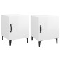 vidaXL Mesitas de noche 2 uds madera contrachapada blanco brillante