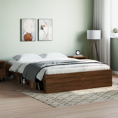 vidaXL Estructura de cama roble marrón 150x200 cm