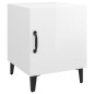 vidaXL Mesitas de noche 2 uds madera contrachapada blanco brillante