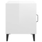 vidaXL Mesitas de noche 2 uds madera contrachapada blanco brillante
