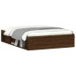 vidaXL Estructura de cama de matrimonio roble marrón 135x190 cm