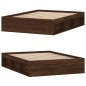 vidaXL Estructura de cama de matrimonio roble marrón 135x190 cm