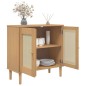 vidaXL Aparador SENJA aspecto de ratán madera pino marrón 80x35x80 cm