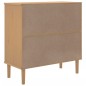 vidaXL Aparador SENJA aspecto de ratán madera pino marrón 80x35x80 cm