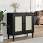 vidaXL Aparador SENJA aspecto de ratán madera pino negro 80x35x80 cm