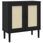 vidaXL Aparador SENJA aspecto de ratán madera pino negro 80x35x80 cm