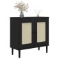 vidaXL Aparador SENJA aspecto de ratán madera pino negro 80x35x80 cm