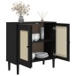 vidaXL Aparador SENJA aspecto de ratán madera pino negro 80x35x80 cm