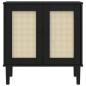 vidaXL Aparador SENJA aspecto de ratán madera pino negro 80x35x80 cm