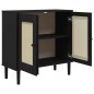 vidaXL Aparador SENJA aspecto de ratán madera pino negro 80x35x80 cm