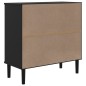 vidaXL Aparador SENJA aspecto de ratán madera pino negro 80x35x80 cm