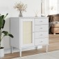 vidaXL Aparador SENJA aspecto de ratán madera pino blanco 80x40x80 cm