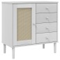 vidaXL Aparador SENJA aspecto de ratán madera pino blanco 80x40x80 cm