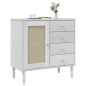 vidaXL Aparador SENJA aspecto de ratán madera pino blanco 80x40x80 cm