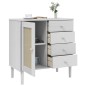 vidaXL Aparador SENJA aspecto de ratán madera pino blanco 80x40x80 cm