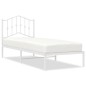 vidaXL Estructura de cama de metal con cabecero blanco 75x190 cm vidaXL Estructura de cama de metal con cabecero blanco 75x190 cm
