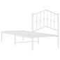 vidaXL Estructura de cama de metal con cabecero blanco 75x190 cm vidaXL Estructura de cama de metal con cabecero blanco 75x190 cm