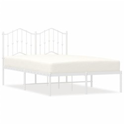 vidaXL Estructura de cama de metal con cabecero blanca 120x190 cm