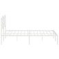 vidaXL Estructura de cama de metal con cabecero blanca 135x190 cm vidaXL Estructura de cama de metal con cabecero blanca 135x190 cm