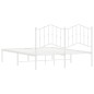 vidaXL Estructura de cama de metal con cabecero blanca 135x190 cm vidaXL Estructura de cama de metal con cabecero blanca 135x190 cm