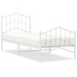 vidaXL Estructura cama metal con cabecero y pie cama blanca 90x200 cm