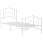 vidaXL Estructura cama metal con cabecero y pie cama blanca 90x200 cm