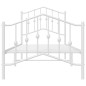 vidaXL Estructura cama metal con cabecero y pie cama blanca 90x200 cm