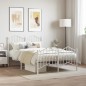 vidaXL Estructura cama metal con cabecero y estribo blanco 120x200 cm vidaXL Estructura cama metal con cabecero y estribo blanco 120x200 cm