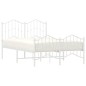 vidaXL Estructura cama metal con cabecero y estribo blanco 120x200 cm vidaXL Estructura cama metal con cabecero y estribo blanco 120x200 cm