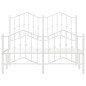vidaXL Estructura cama metal con cabecero y estribo blanco 120x200 cm vidaXL Estructura cama metal con cabecero y estribo blanco 120x200 cm