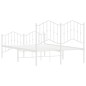 vidaXL Estructura cama metal con cabecero y estribo blanco 120x200 cm vidaXL Estructura cama metal con cabecero y estribo blanco 120x200 cm