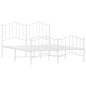 vidaXL Estructura cama metal cabecero y pie de cama blanco 140x190 cm vidaXL Estructura cama metal cabecero y pie de cama blanco 140x190 cm