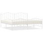 vidaXL Estructura cama metal con cabecero y estribo blanco 200x200 cm vidaXL Estructura cama metal con cabecero y estribo blanco 200x200 cm