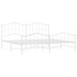 vidaXL Estructura cama metal con cabecero y estribo blanco 200x200 cm vidaXL Estructura cama metal con cabecero y estribo blanco 200x200 cm
