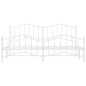 vidaXL Estructura cama metal con cabecero y estribo blanco 200x200 cm vidaXL Estructura cama metal con cabecero y estribo blanco 200x200 cm
