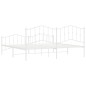 vidaXL Estructura cama metal con cabecero y estribo blanco 200x200 cm vidaXL Estructura cama metal con cabecero y estribo blanco 200x200 cm