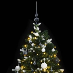 vidaXL Árbol de Navidad artificial con bisagras 300 LED y bolas 240 cm