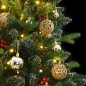 vidaXL Árbol Navidad artificial con bisagras 150 LED y bolas 120 cm vidaXL Árbol Navidad artificial con bisagras 150 LED y bolas 120 cm