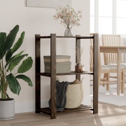 vidaXL Estantería de 3 niveles madera maciza de pino negro 60x38x90 cm