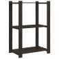vidaXL Estantería de 3 niveles madera maciza de pino negro 60x38x90 cm