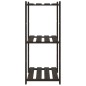 vidaXL Estantería de 3 niveles madera maciza de pino negro 60x38x90 cm