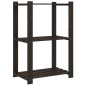 vidaXL Estantería de 3 niveles madera maciza de pino negro 60x38x90 cm