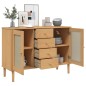 vidaXL Aparador SENJA aspecto de ratán madera pino marrón 112x40x80 cm