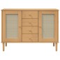 vidaXL Aparador SENJA aspecto de ratán madera pino marrón 112x40x80 cm