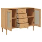 vidaXL Aparador SENJA aspecto de ratán madera pino marrón 112x40x80 cm