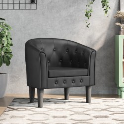 vidaXL Sillón cuero sintético negro