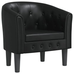 vidaXL Sillón cuero sintético negro