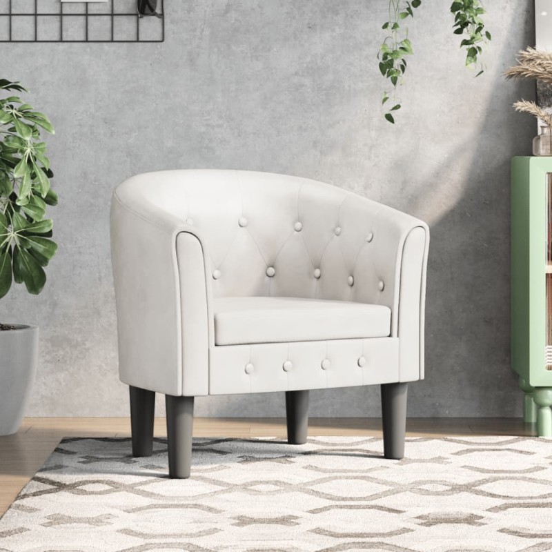 vidaXL Sillón cuero sintético blanco vidaXL Sillón cuero sintético blanco