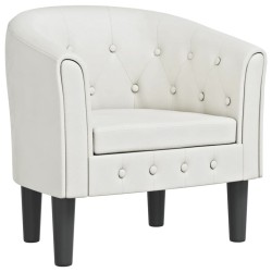 vidaXL Sillón cuero sintético blanco